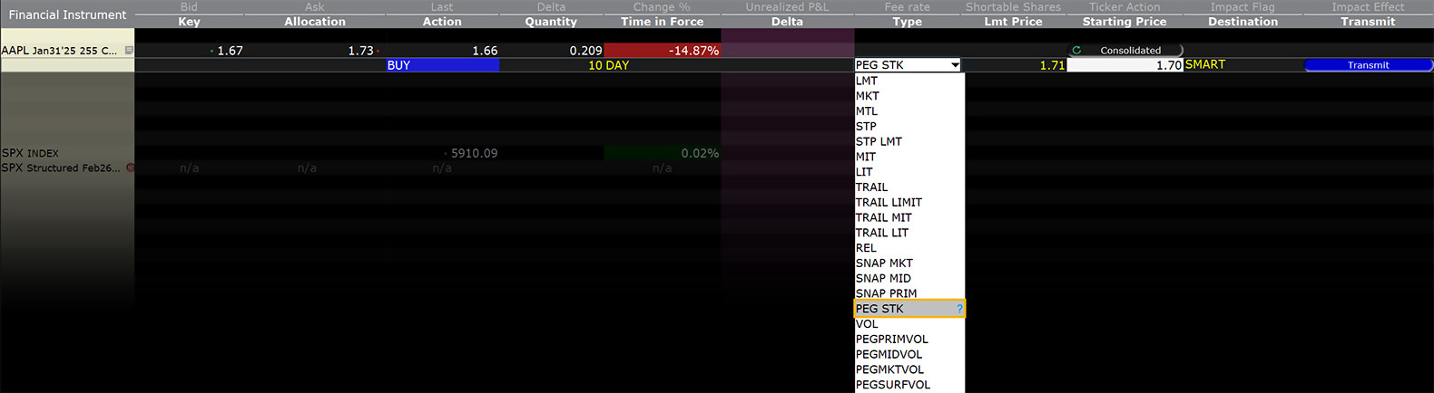 Pegged-to-Stock Buy Order