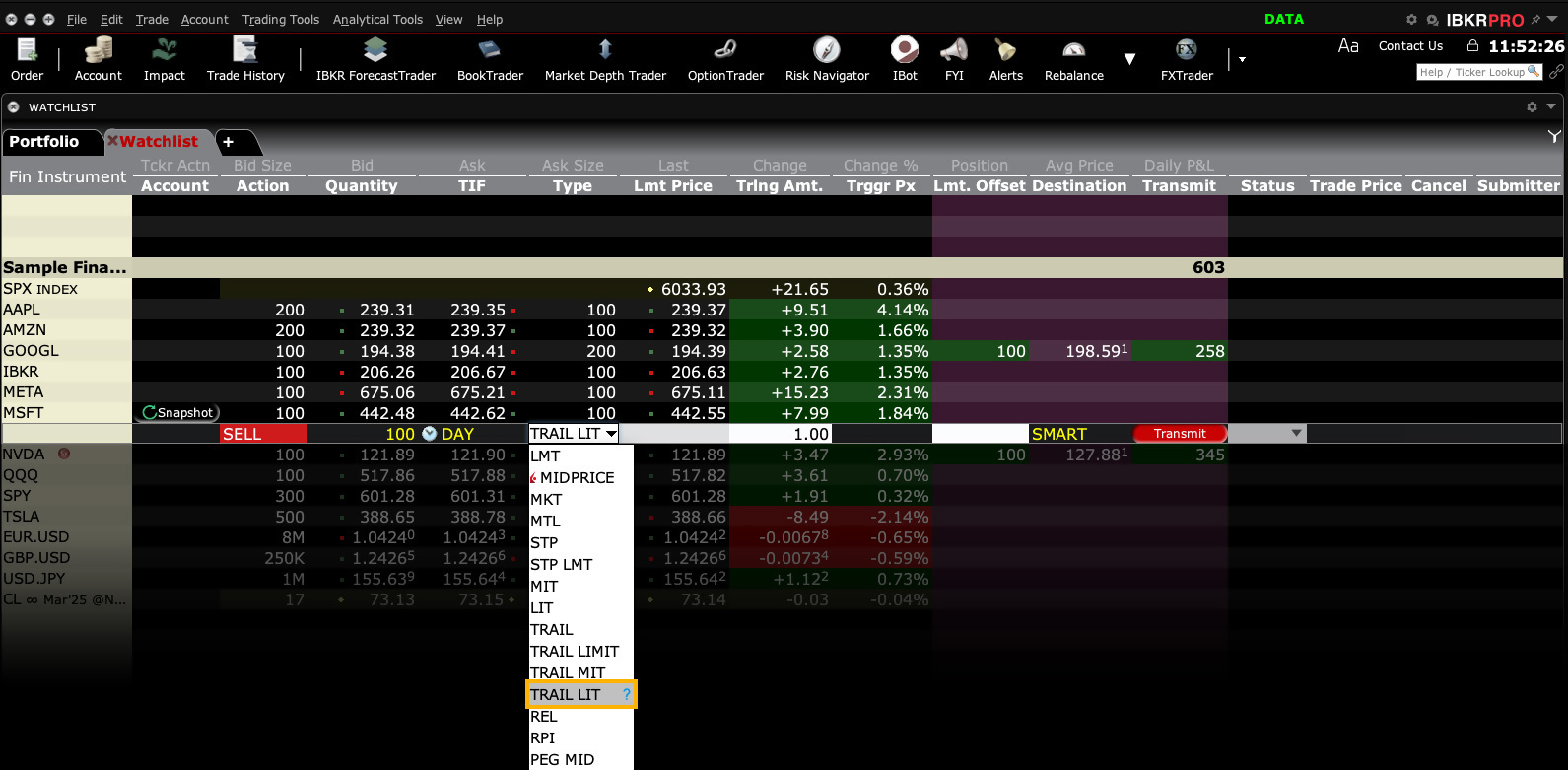 Trailing Limit if Touched Buy Order